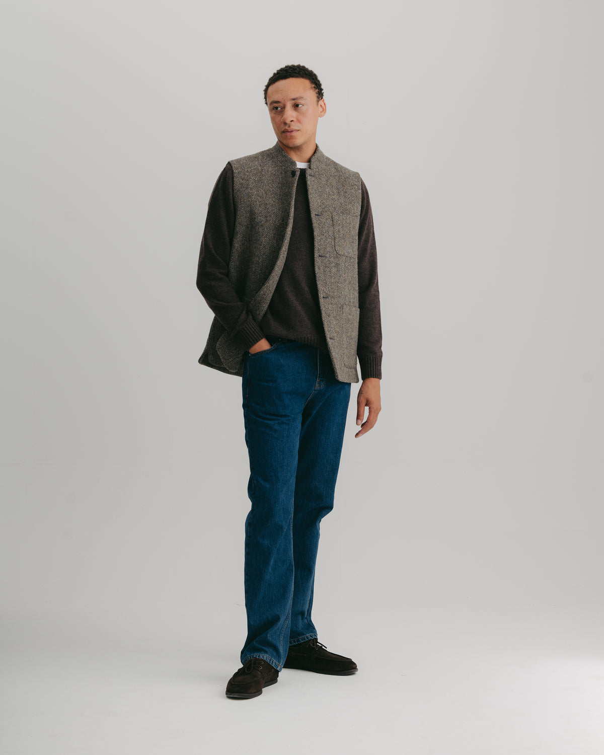 Heather Harris Tweed Nehru Waistcoat, Nehru Waistcoat - SIRPLUS