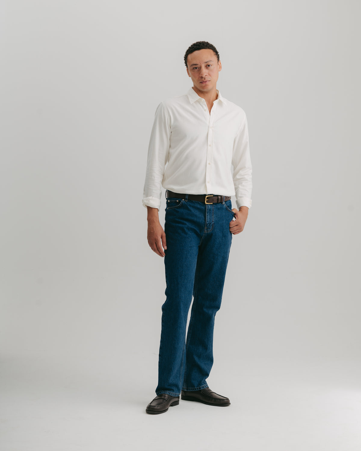 Cream Cotton Cashmere Shirt, Collar Shirt - SIRPLUS