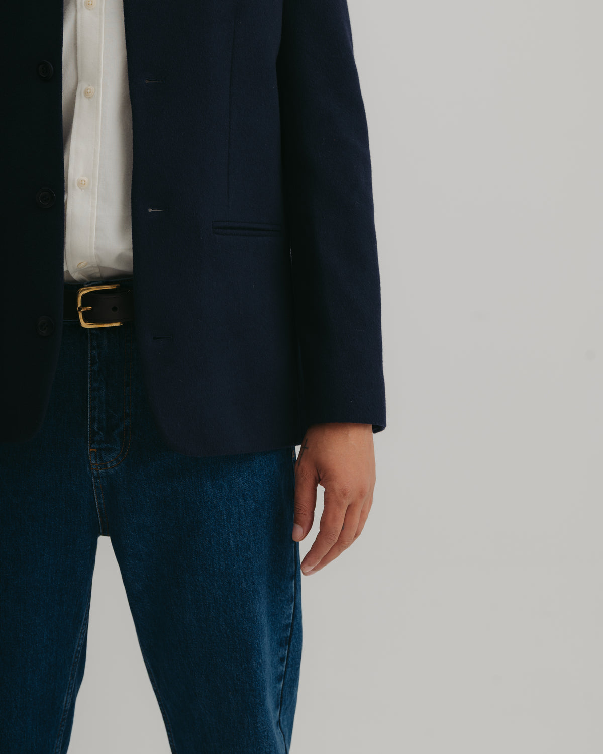 Navy Cashmere Nehru Jacket, Nehru Jacket - SIRPLUS