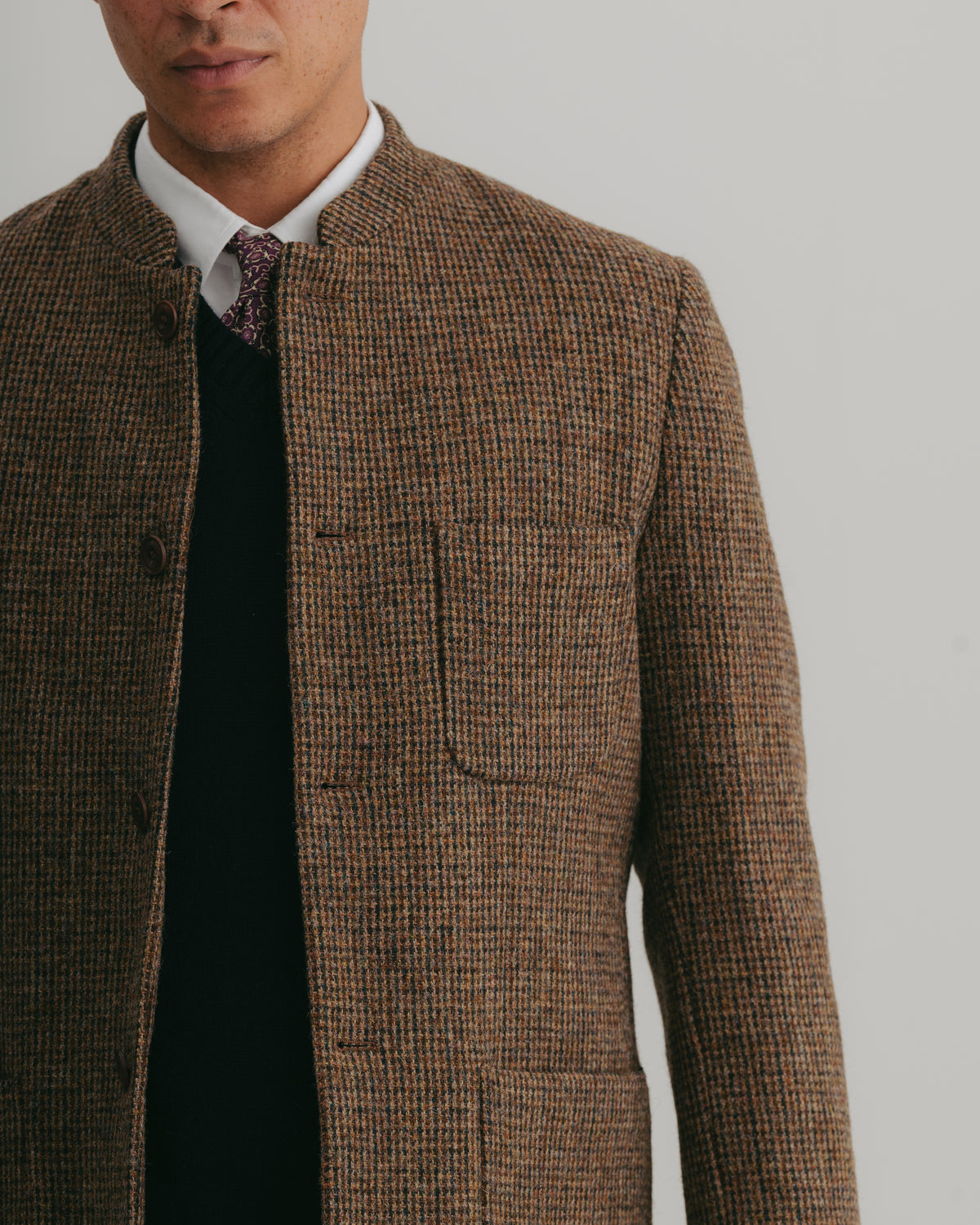 Brown Harris Tweed Nehru Jacket, Nehru Jacket - SIRPLUS