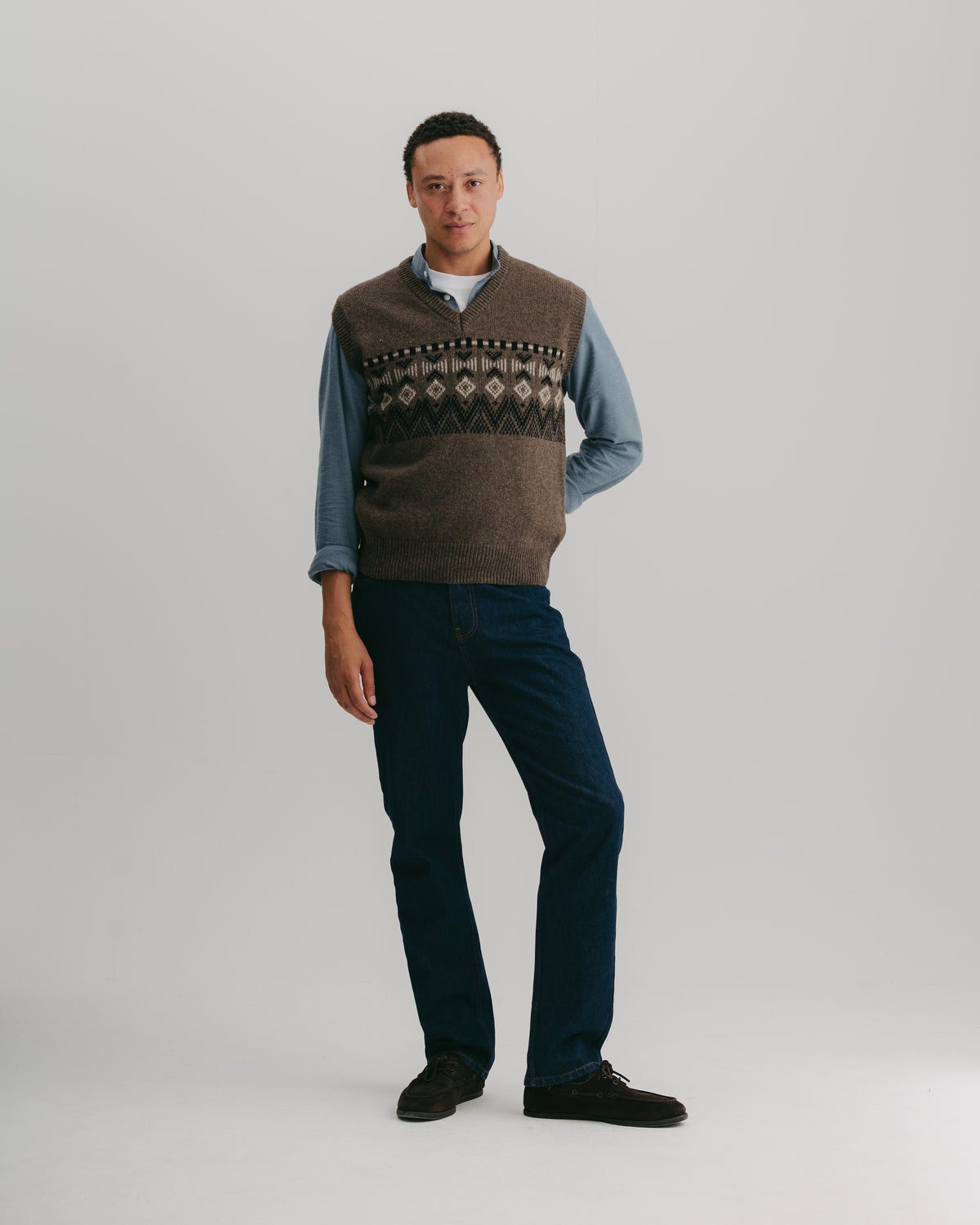 Brown Icelandic Style Lambswool Vest
