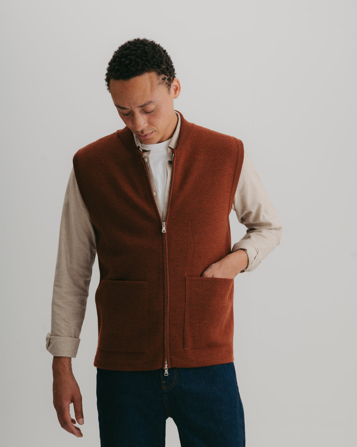 Copper Merino Knit Gilet