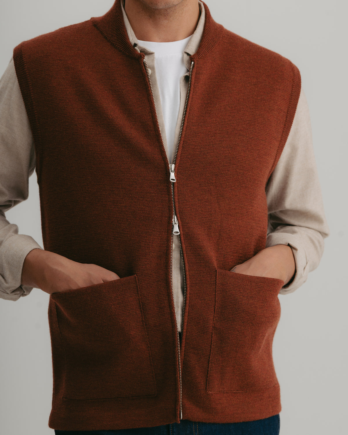 Copper Merino Knit Gilet