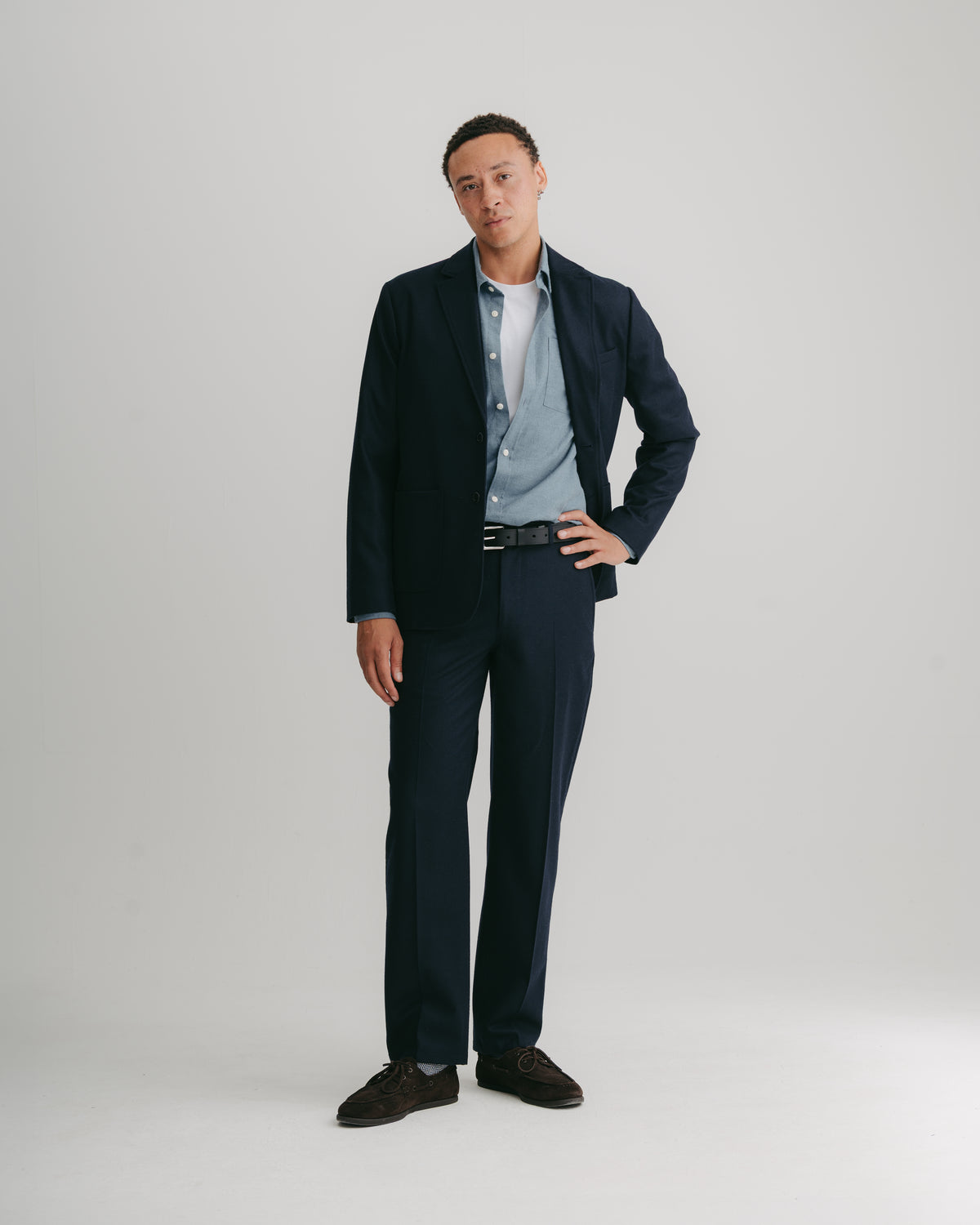 Ink Wool-Cashmere Flannel Blazer, Blazer - SIRPLUS