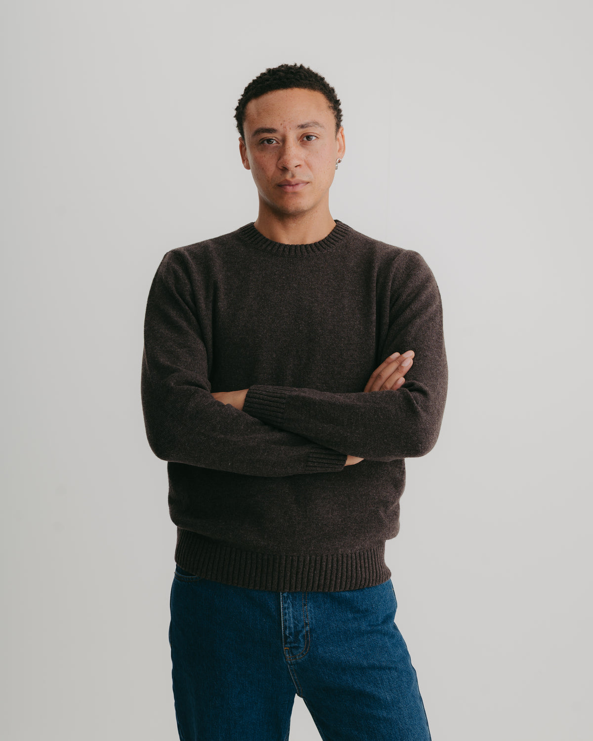 Cocoa Lambswool Crew Neck Jumper, Crew Neck Jumper - SIRPLUS