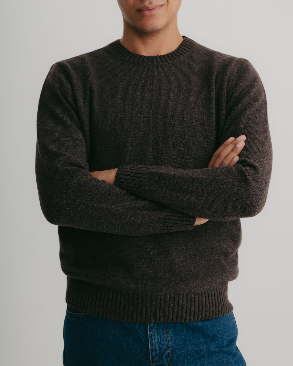 Cocoa Lambswool Crew Neck Jumper, Crew Neck Jumper - SIRPLUS