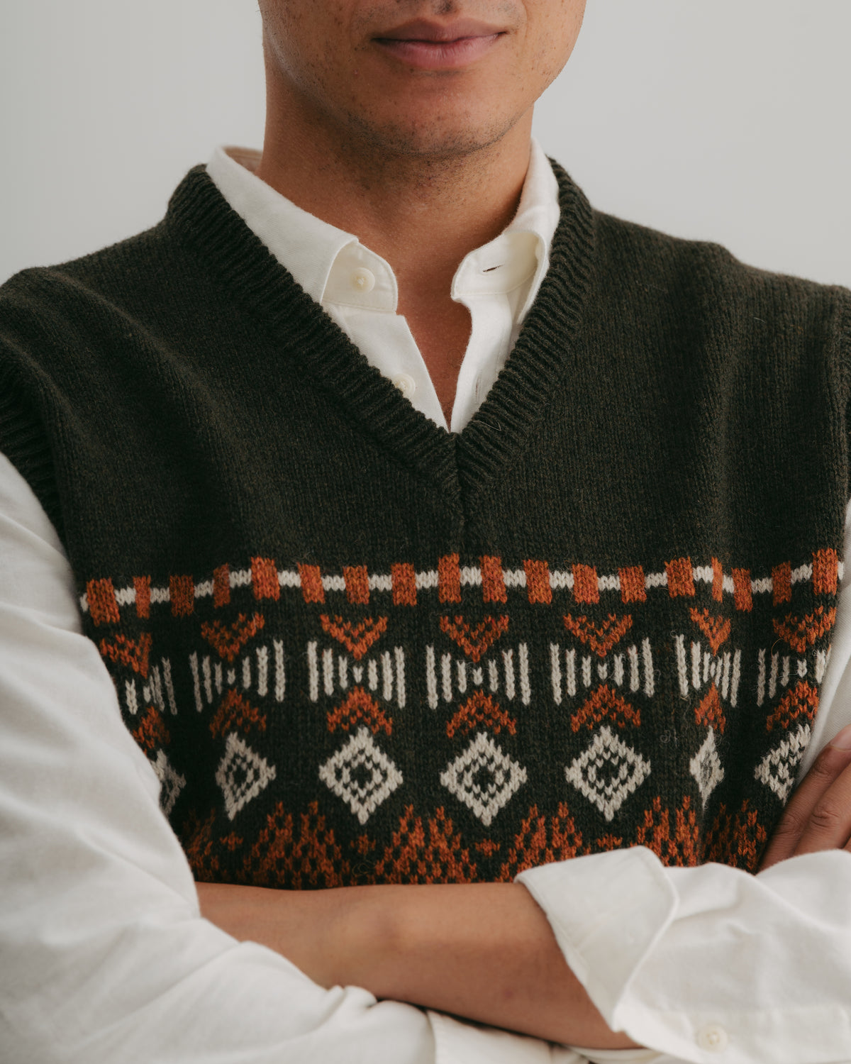 Green Icelandic Style Lambswool Vest