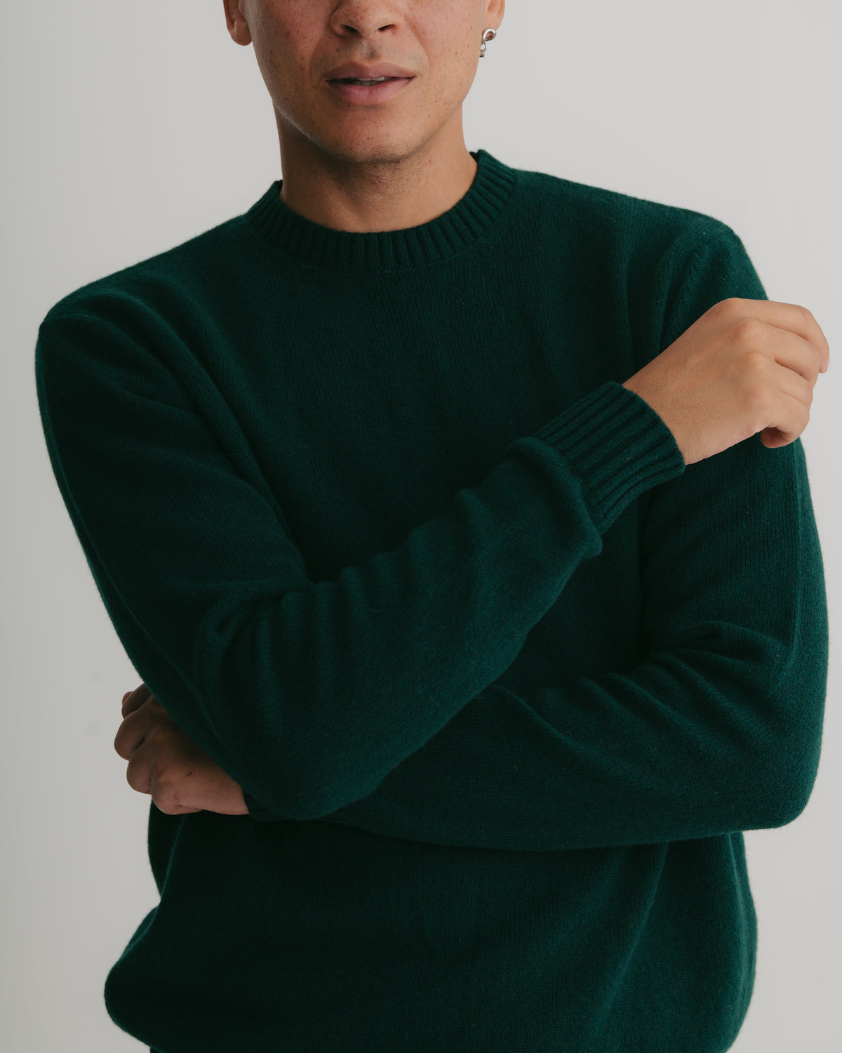 Green Lambswool Crew Neck Jumper, Crew Neck Jumper - SIRPLUS