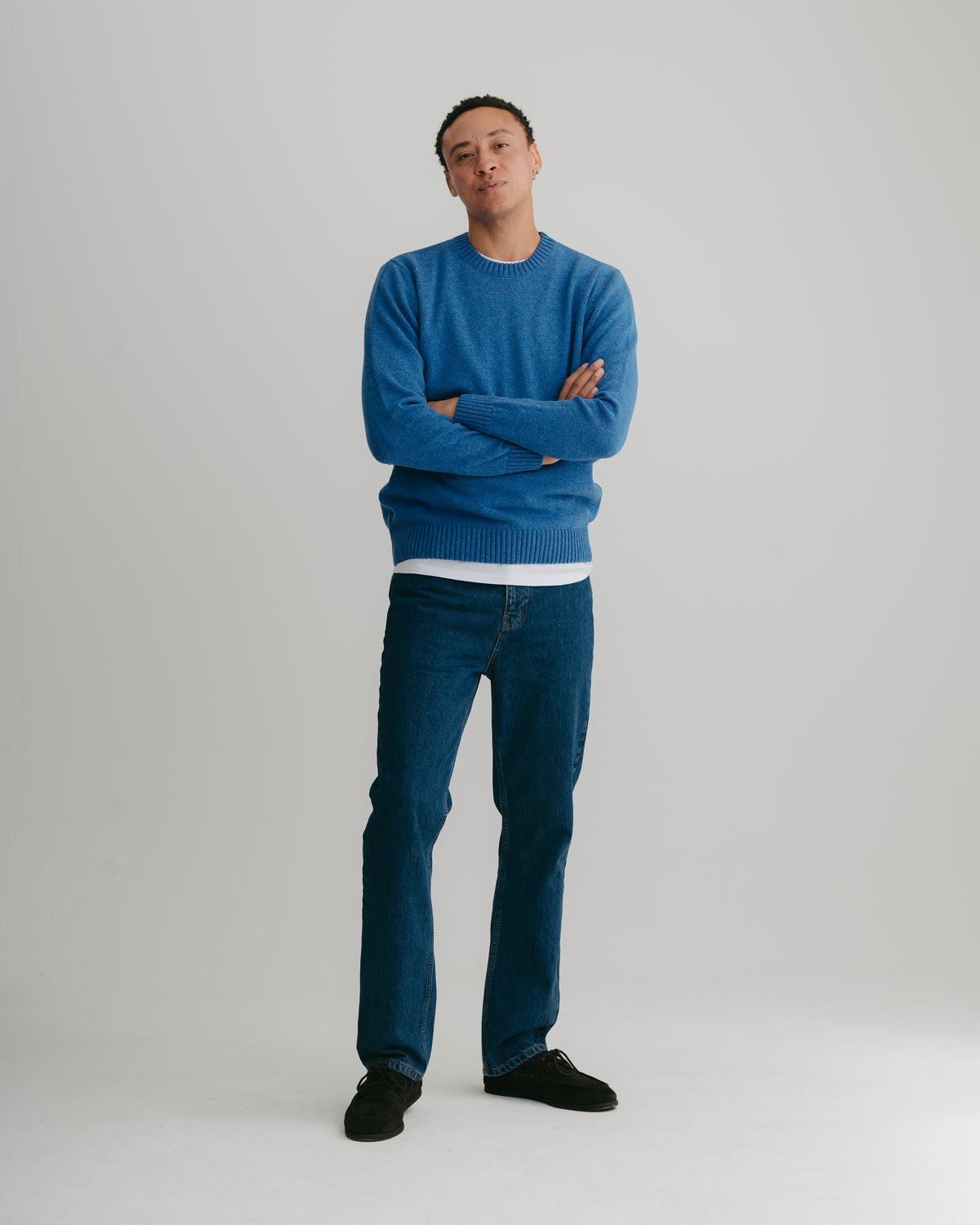 River Blue Lambswool Crew Neck Jumper, Crew Neck Jumper - SIRPLUS