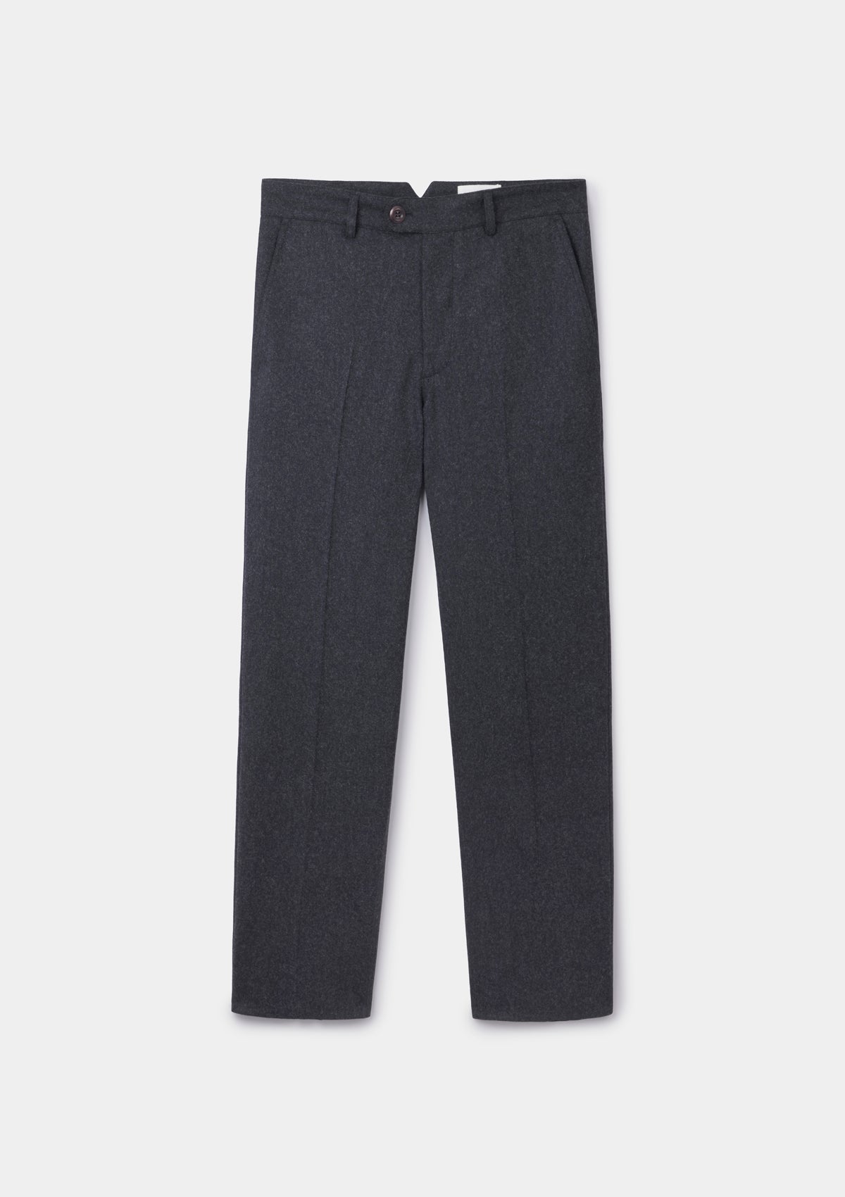 Anthracite Wool Cashmere Flannel Trousers