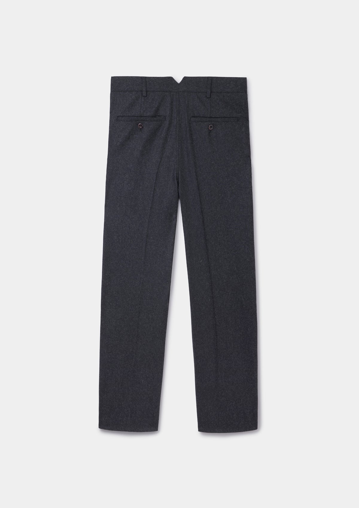 Anthracite Wool Cashmere Flannel Trousers
