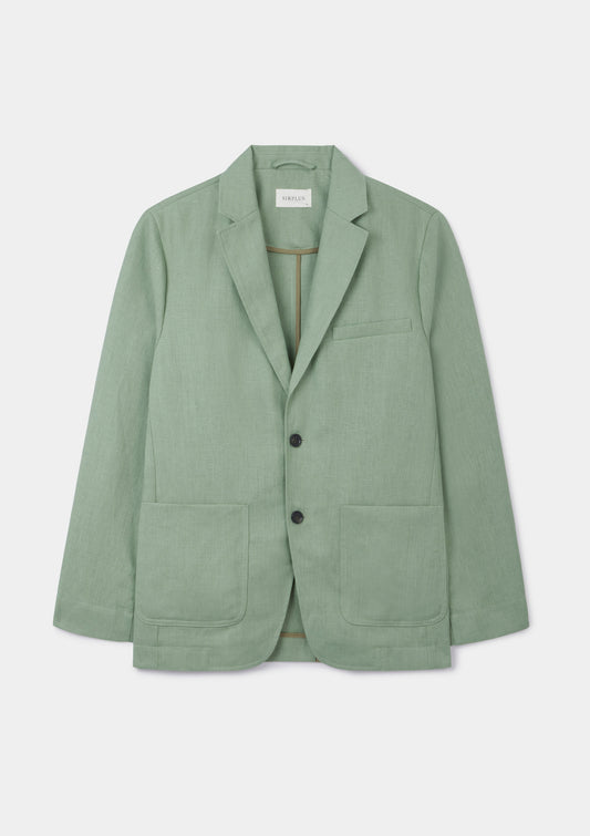 Ash Green Linen Blazer, Blazer - SIRPLUS