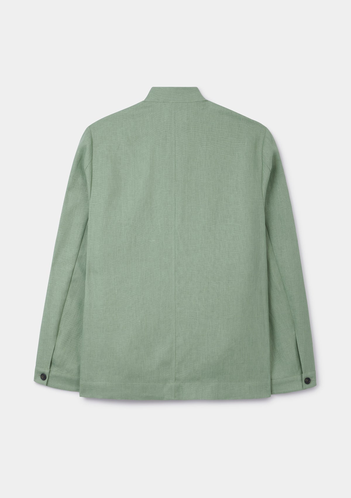 Ash Green Linen Casual Nehru Jacket, Nehru Jacket - SIRPLUS