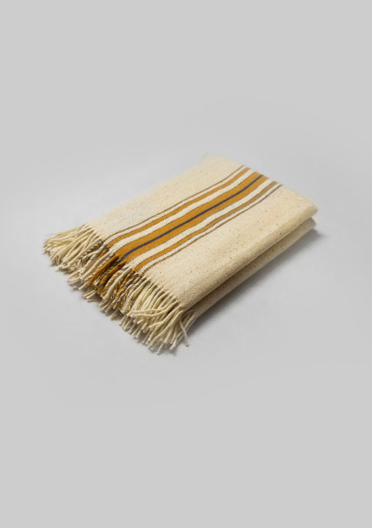 Oatmeal Stripe Wool Blanket - Limited Edition