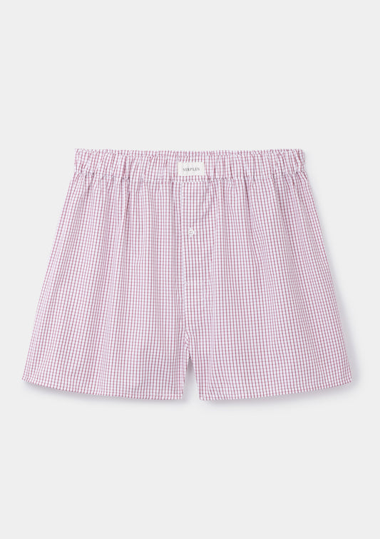 Beet Check Cotton Boxer Shorts, Boxer Shorts - SIRPLUS