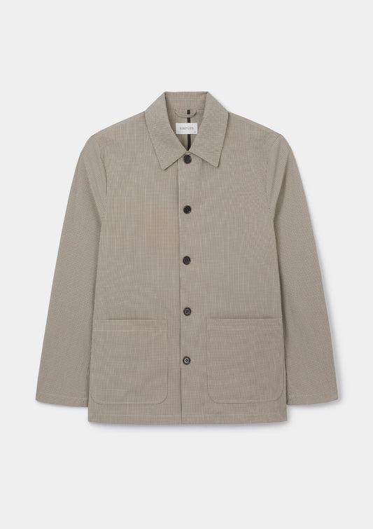 Beige Check Chore Jacket, Chore Jacket - SIRPLUS