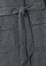Black & Grey Melange Wool Silk Dressing Gown, Dressing Gowns - SIRPLUS