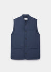 Blue Nights Linen Nehru Waistcoat, Nehru Waistcoat - SIRPLUS