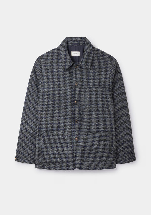 Blue Check Tweed Chore Jacket by SIRPLUS