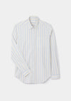 Sand & Blue Cotton Linen Stripe Shirt, Collar Shirt - SIRPLUS