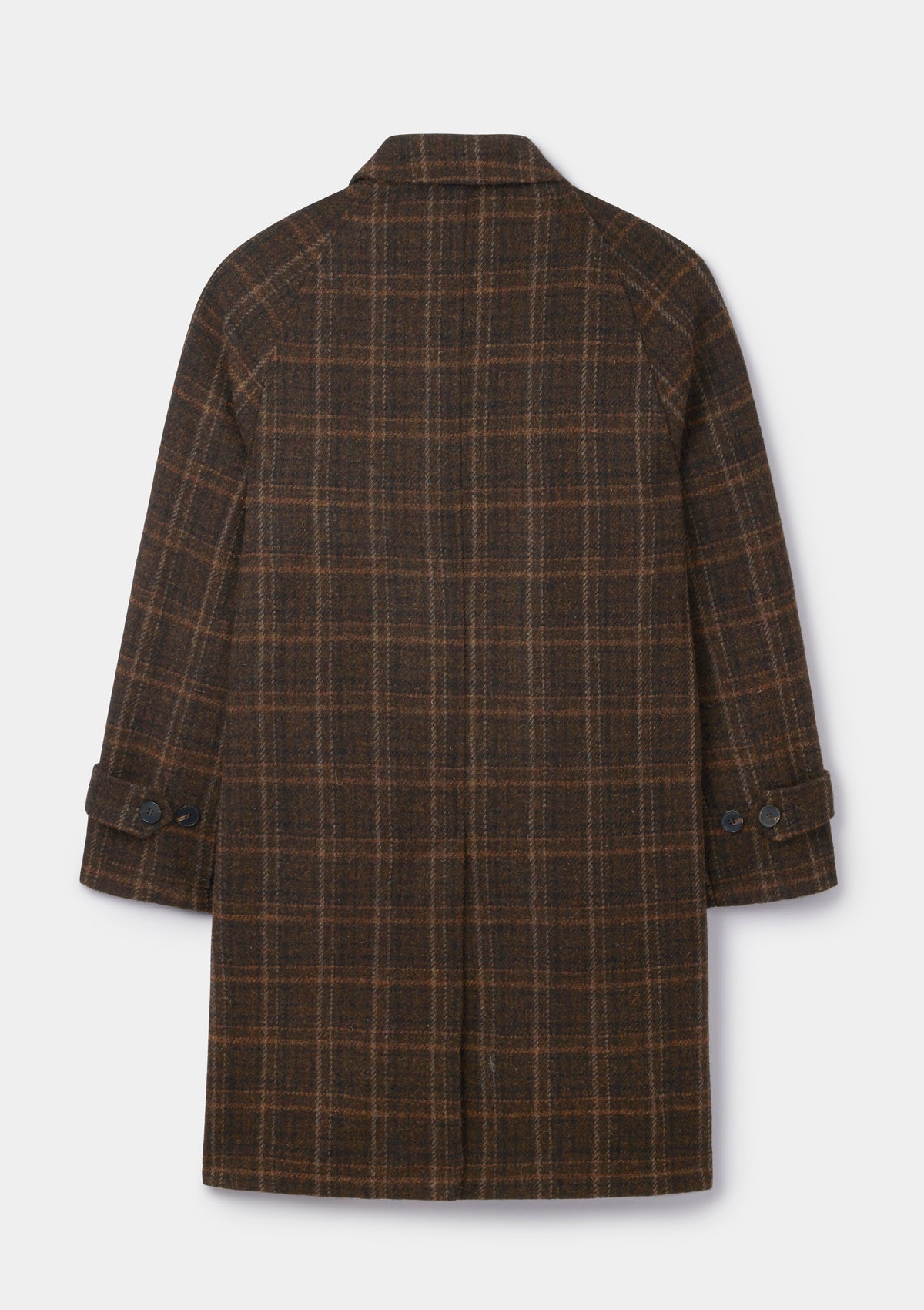 Brown Check Harris Tweed Overcoat