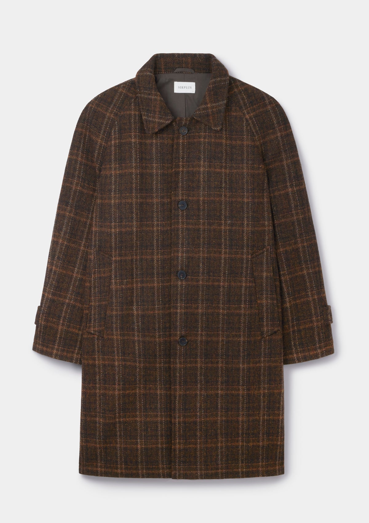 Brown Check Harris Tweed Overcoat