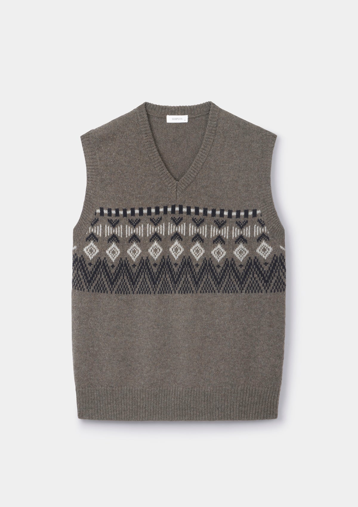 Brown Icelandic Style Lambswool Vest, Knit Vest - SIRPLUS
