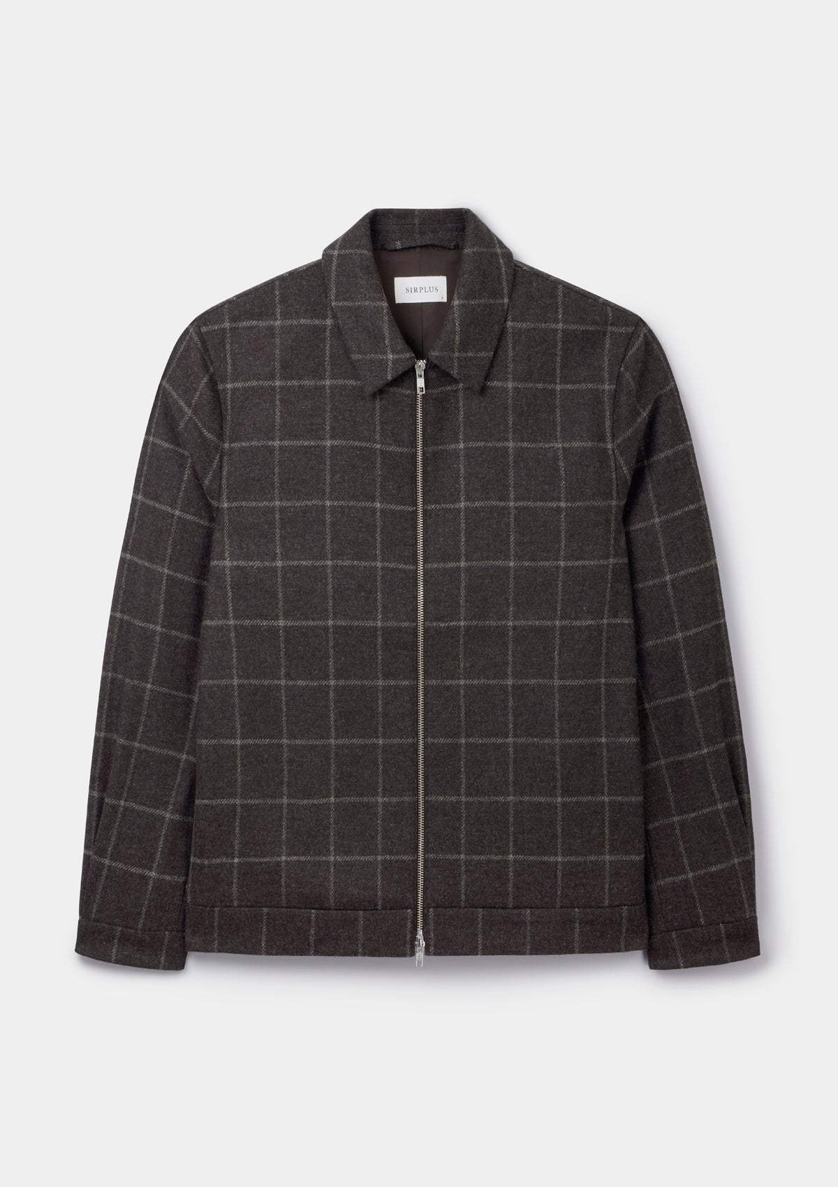 Brown Window Check Zip Jacket