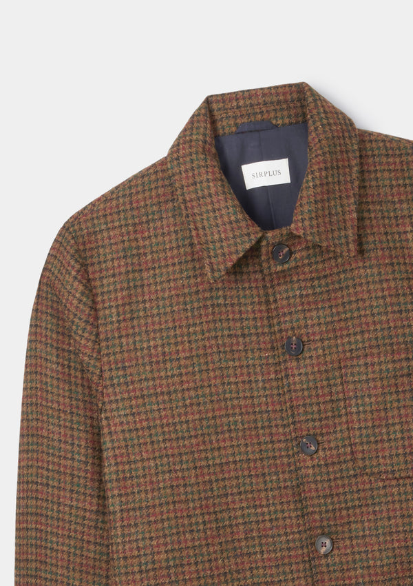 Brown Check Tweed Chore Jacket