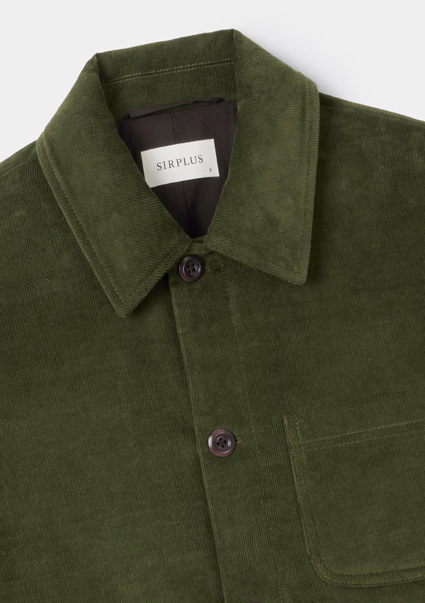 Olive Cotton Pincord Chore Jacket