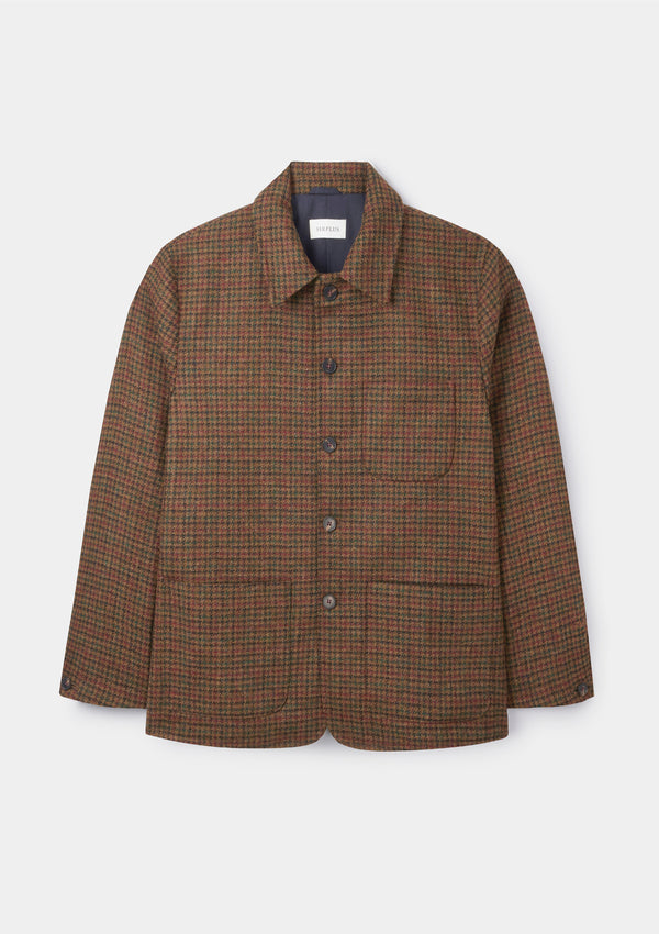 Brown Check Tweed Chore Jacket