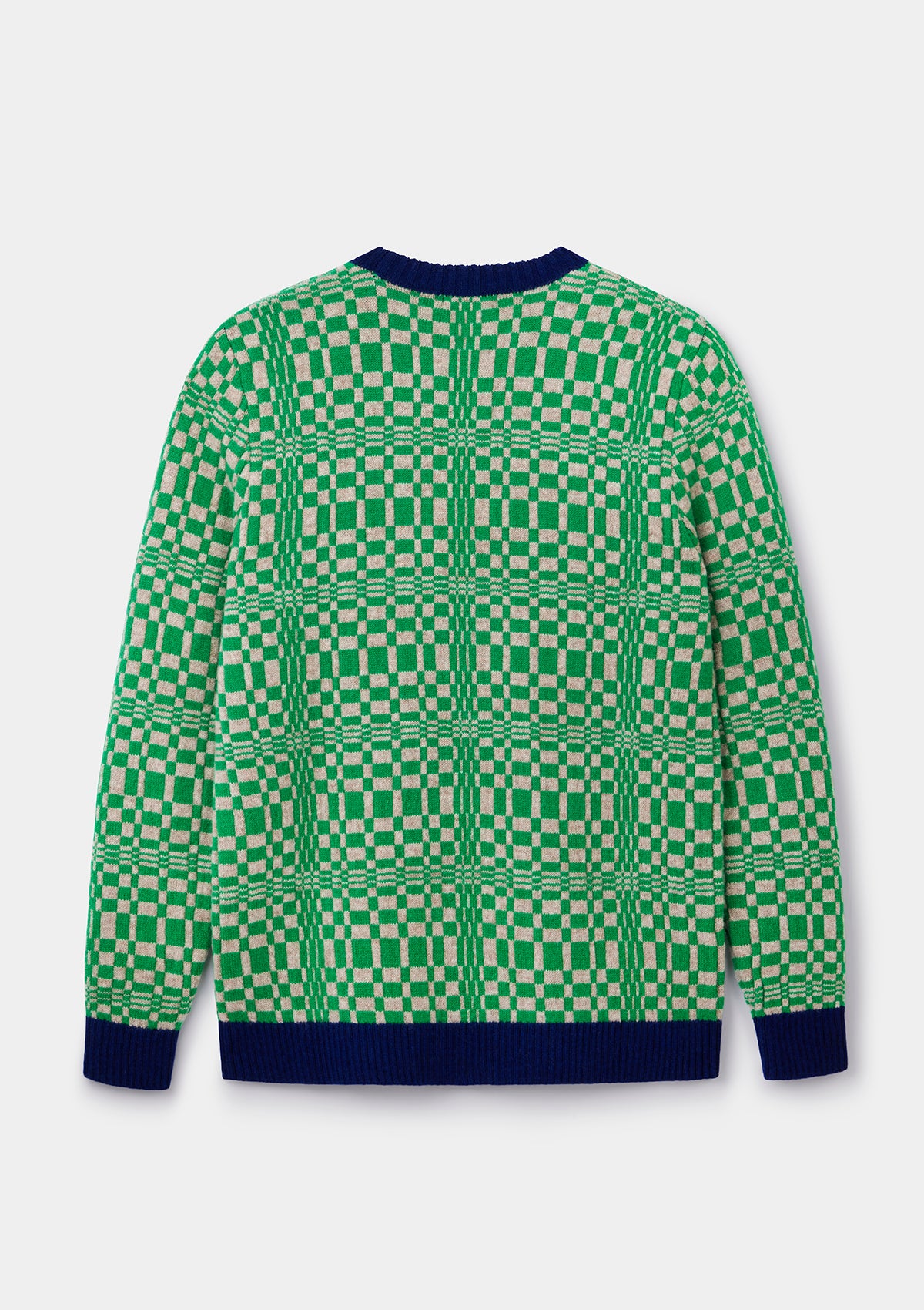 Canal Green Plaid Fair-Isle Crew Neck Jumper, Crew Neck Jumper - SIRPLUS