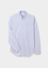 Navy & White Stripe Button-down Shirt, Collar Shirt - SIRPLUS