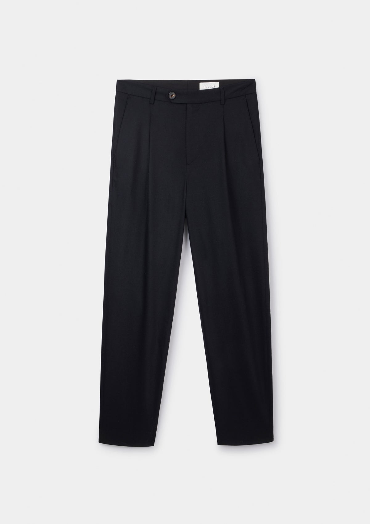 Black Wool Cashmere Pleated Trousers, Pleated Trouser - SIRPLUS