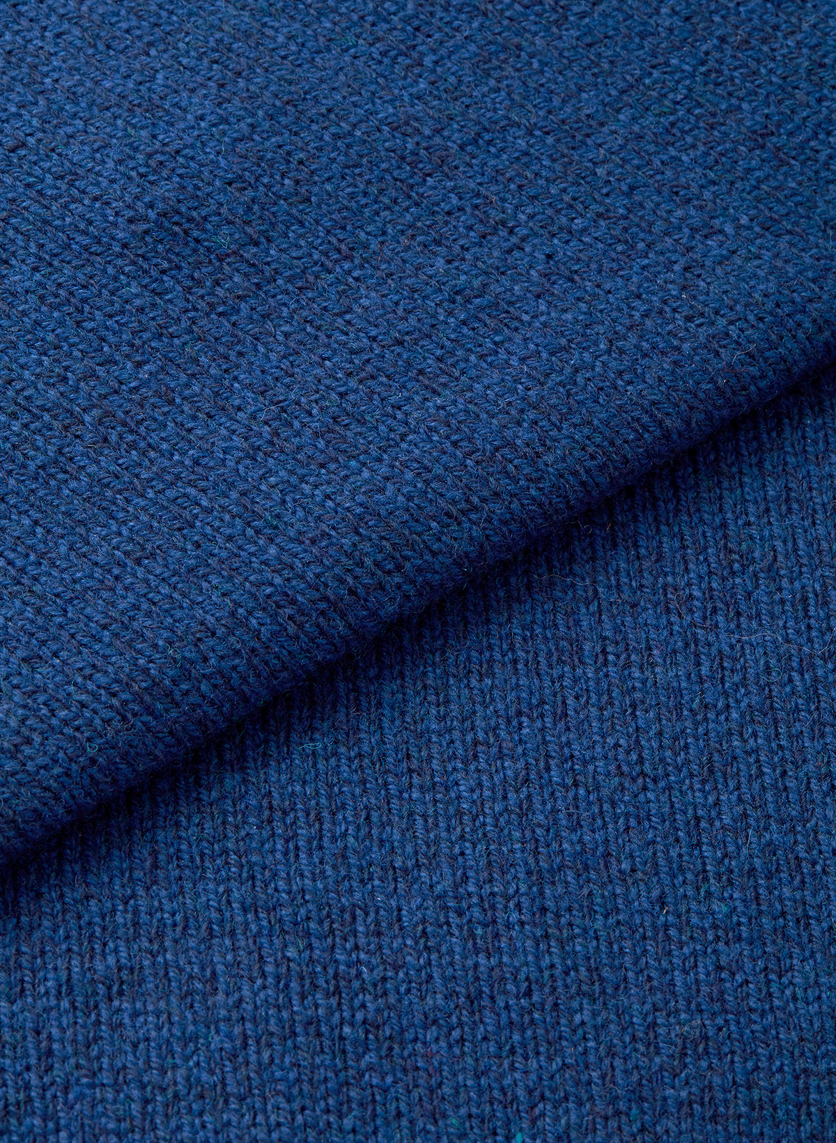 Marine Blue Melange Roll Neck Jumper