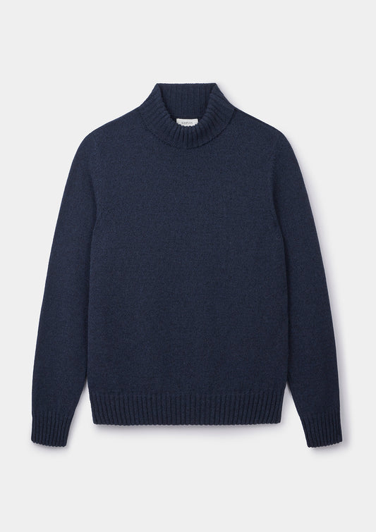 Navy Marl Rollneck Jumper, Roll Neck Jumper - SIRPLUS