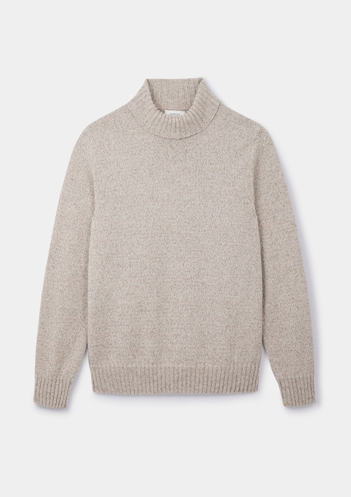 Beige Marl Rollneck Jumper, Roll Neck Jumper - SIRPLUS