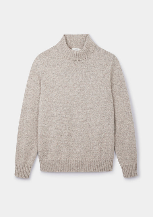 Beige Marl Rollneck Jumper, Roll Neck Jumper - SIRPLUS