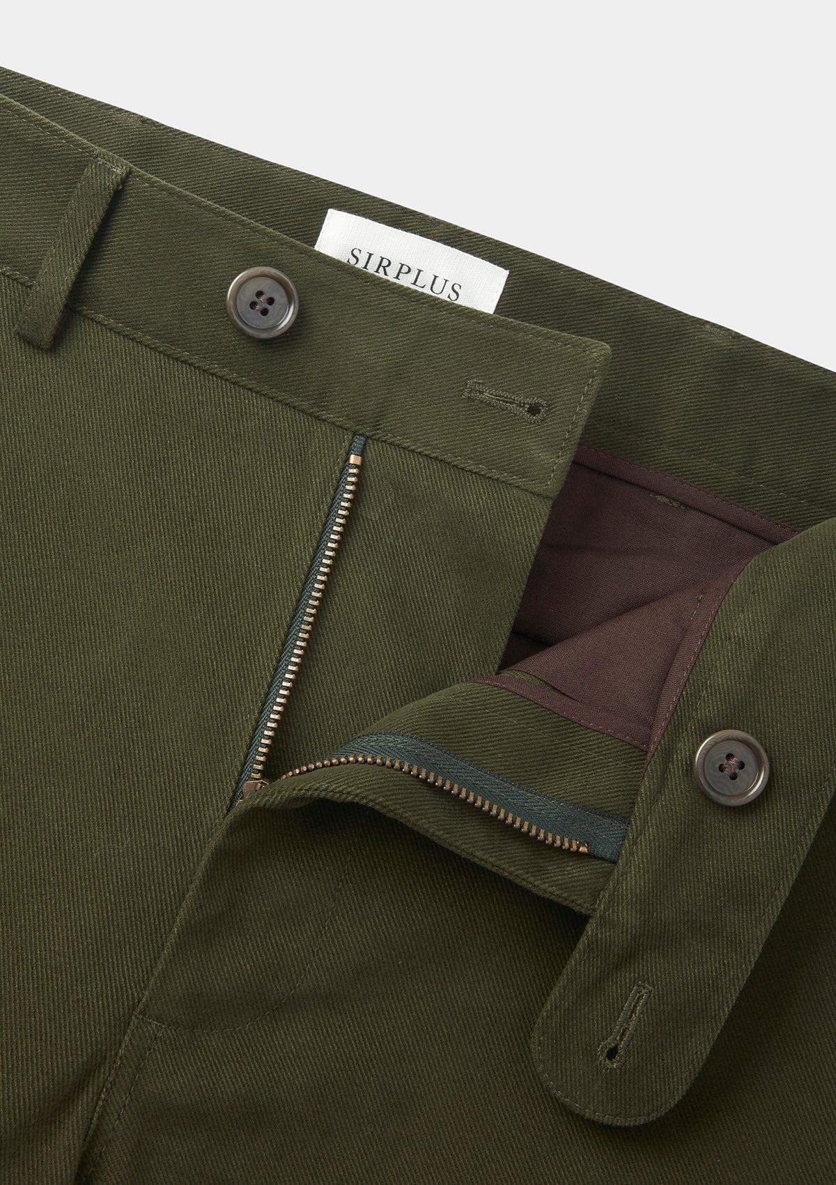 Olive Cotton Twill Chinos, Chinos - SIRPLUS