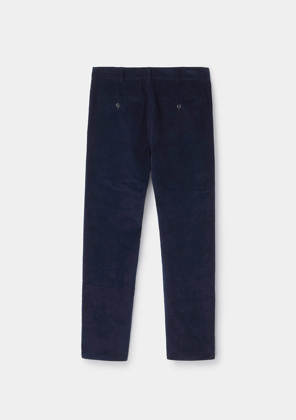 Navy Cotton Pincord Casual Trousers