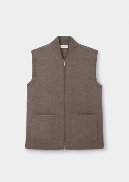 Oatmeal Merino Knit Gilet | SIRPLUS