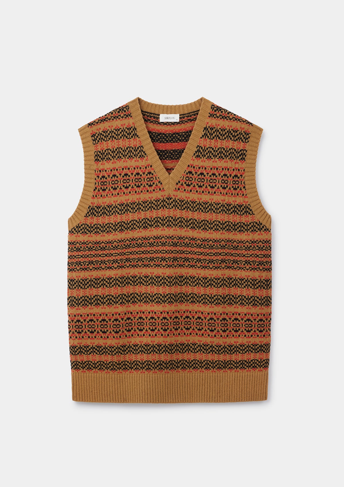 Golden Ember Tides Fair-Isle Lambswool Vest, Knit Vest - SIRPLUS