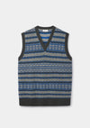 Seaweed Blue Tides Fair-Isle Vest, Knit Vest - SIRPLUS