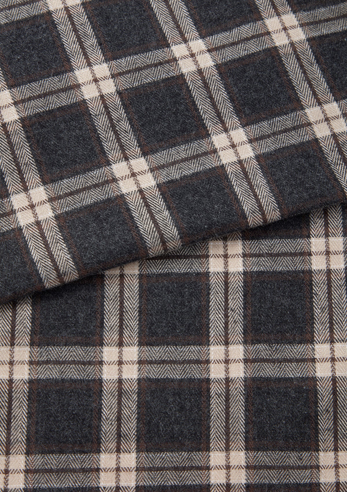 Charcoal Check Flannel Shirt, Collared Shirt - SIRPLUS