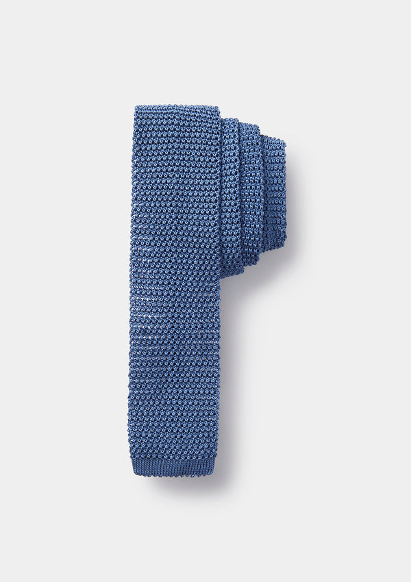 Cornflower Blue Silk Knitted Tie by SIRPLUS