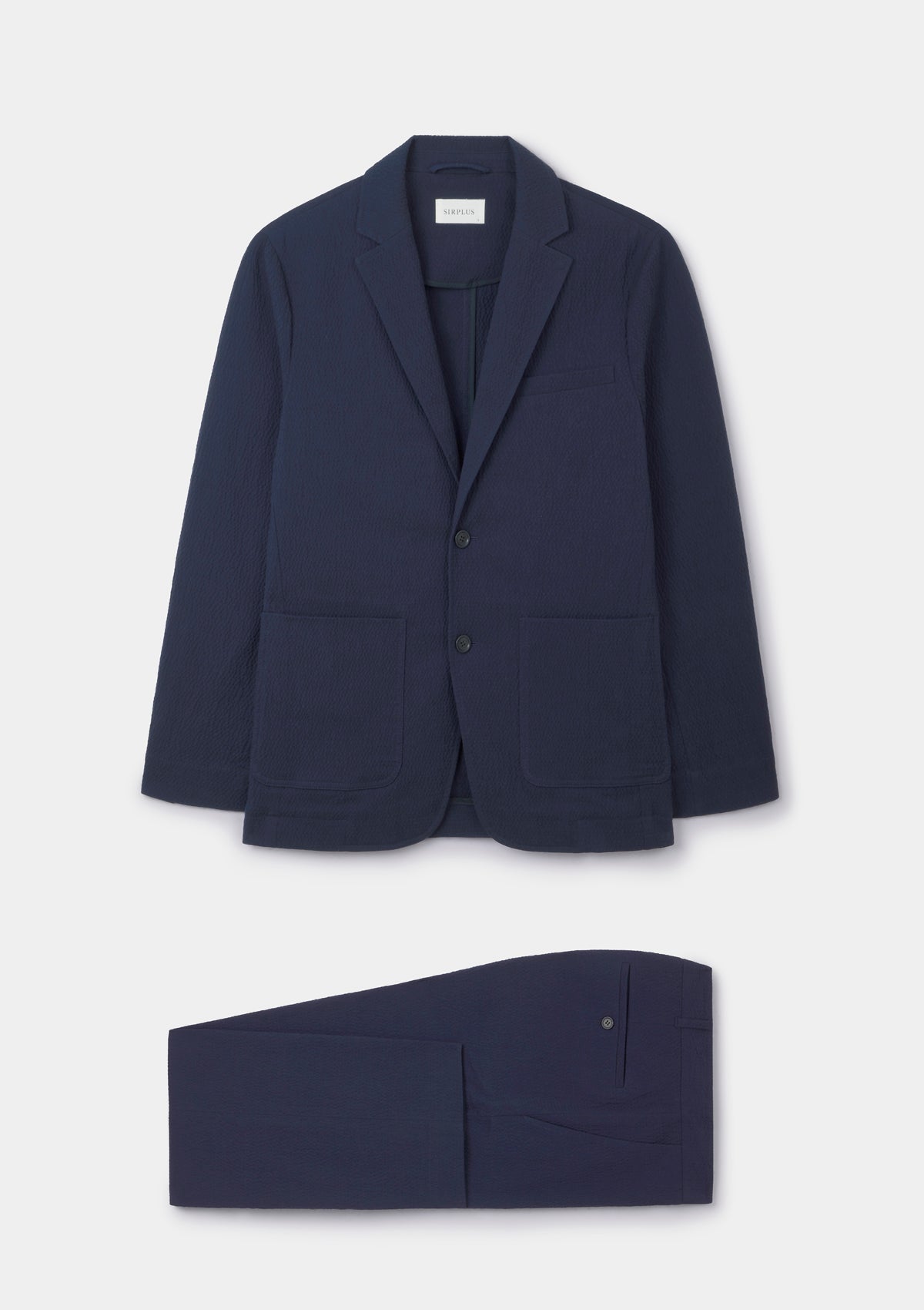 Dark Navy Seersucker Cotton Blazer, Blazer - SIRPLUS