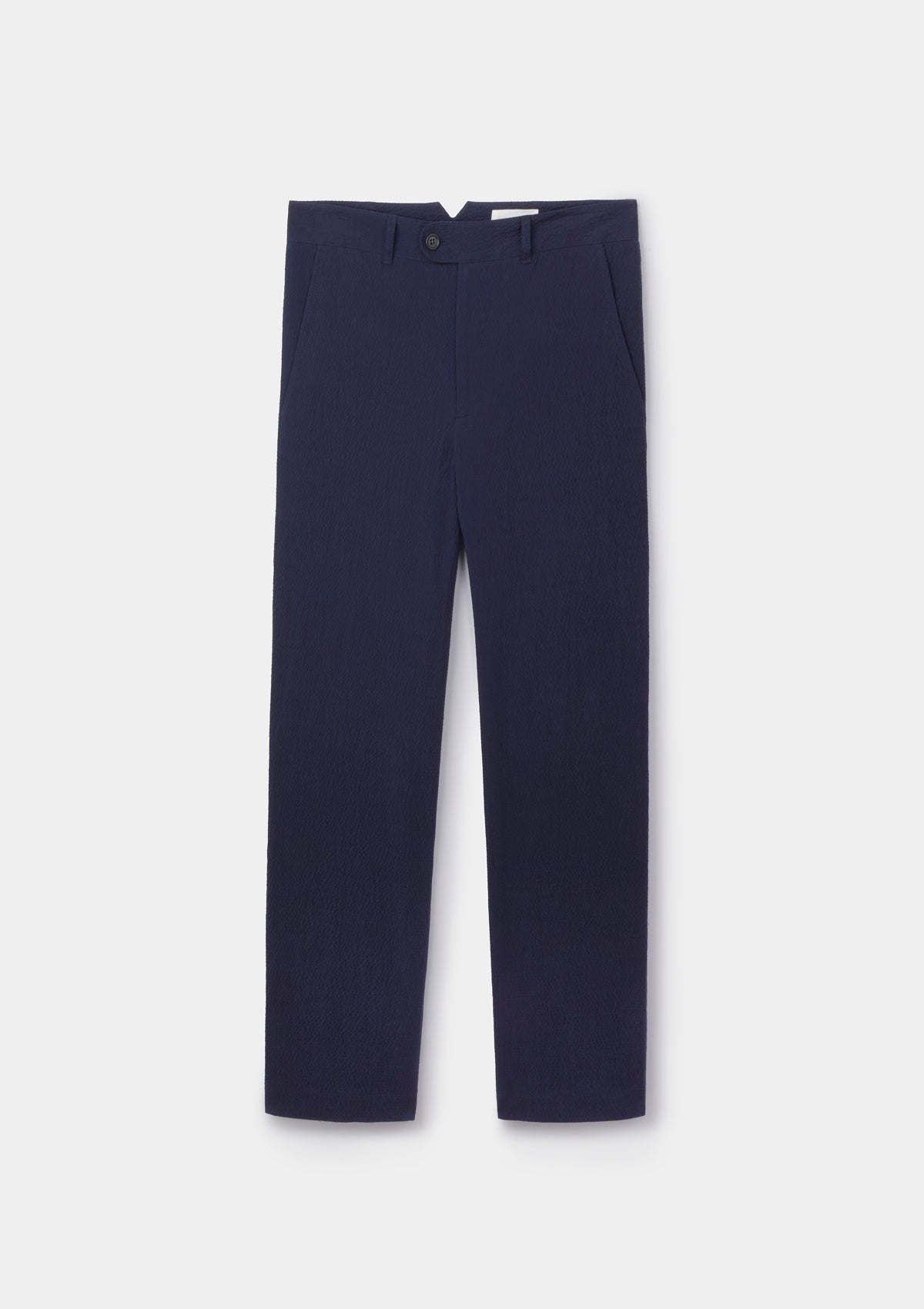 Dark Navy Seersucker Casual Trousers, Chinos - SIRPLUS
