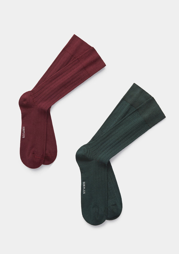 Forest Green Cotton Dress Socks