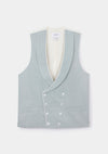 Duck Egg Shawl Lapel Double-Breasted Waistcoat, Double Breasted Waistcoat - SIRPLUS