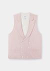 Dusty Pink Peak Lapel Double-Breasted Waistcoat, Double Breasted Waistcoat - SIRPLUS